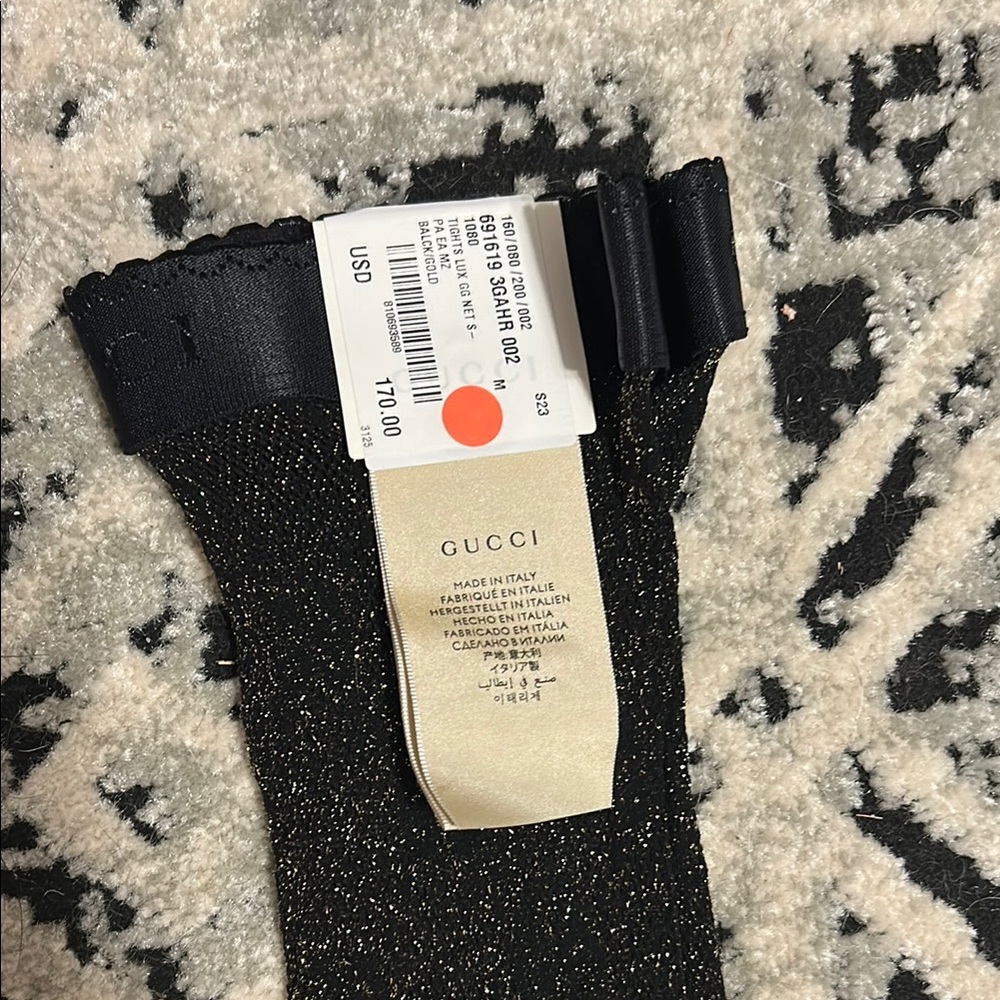 Gucci Black and Gold Hosiery- used once
